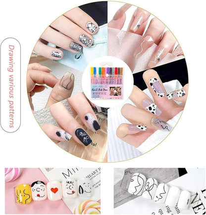 Slaystore ™ - 3D Nail Art Pens (Set of 12 Colors)