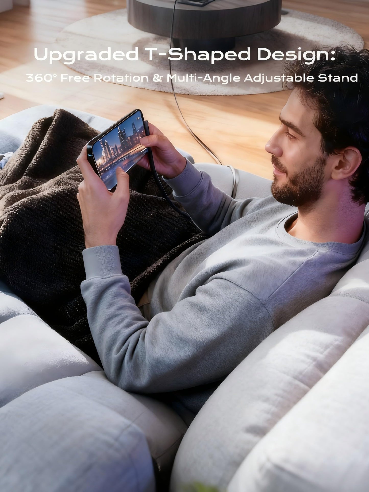 CyberCord 2-1 Multi-Angle Charging Cable Stand