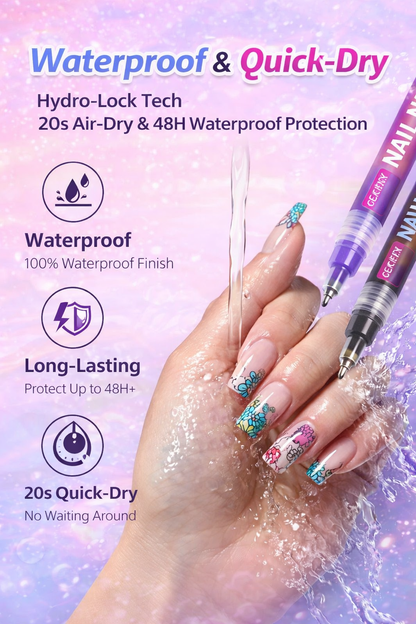 Slaystore ™ - 3D Nail Art Pens (Set of 12 Colors)