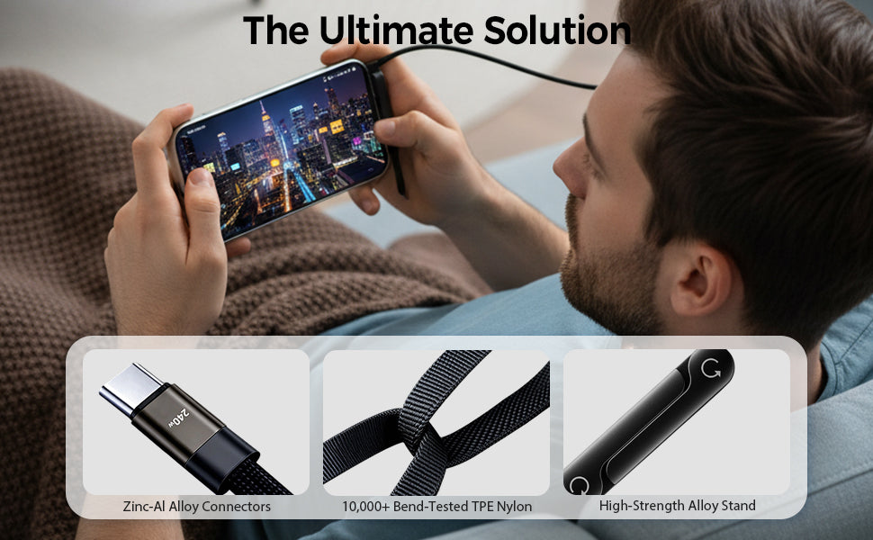 CyberCord 2-1 Multi-Angle Charging Cable Stand